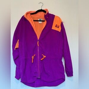 VINTAGE for women is sport purple neon wind breaker size Medium